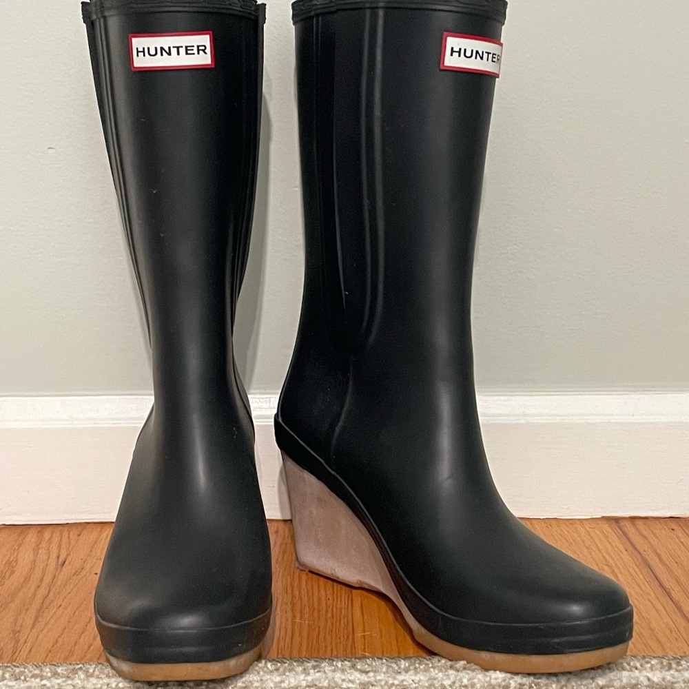 Hunter wedge rain boot